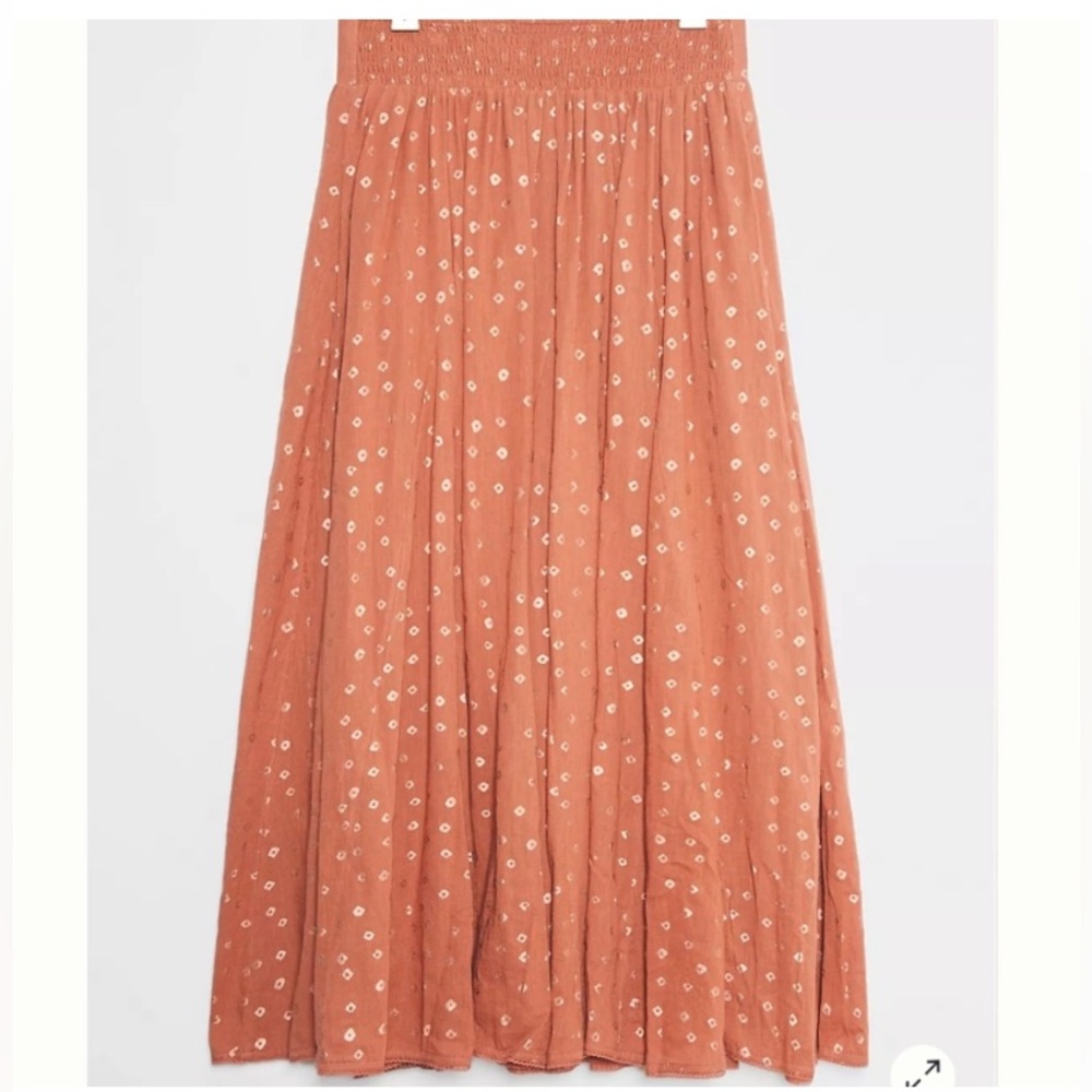 Elegant Floral Maxi Skirt in Terracotta